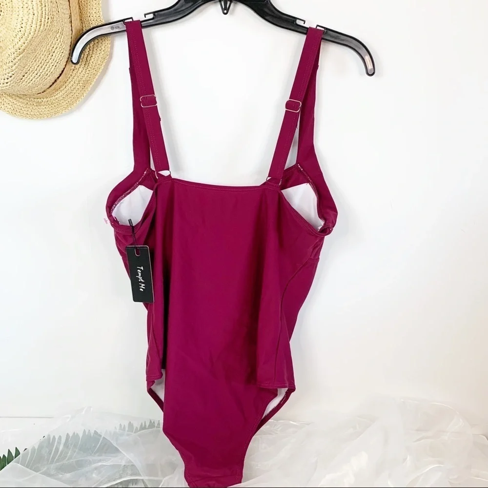 Tempt Me Swimsuit Rouched sides Adjustable Straps!